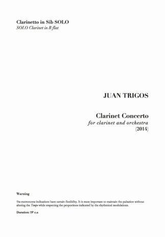 Clarinet Concerto  (orchestra version) - Clarinet Solo PART