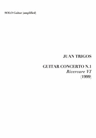 Guitar Concerto N.1 "Ricercare VI" SOLO GUITAR PART